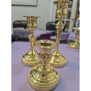 Baldwin Brass Candlestick Candle Stick Set Of 3 Pre-owned 7", 5.5" and 3.5" tall